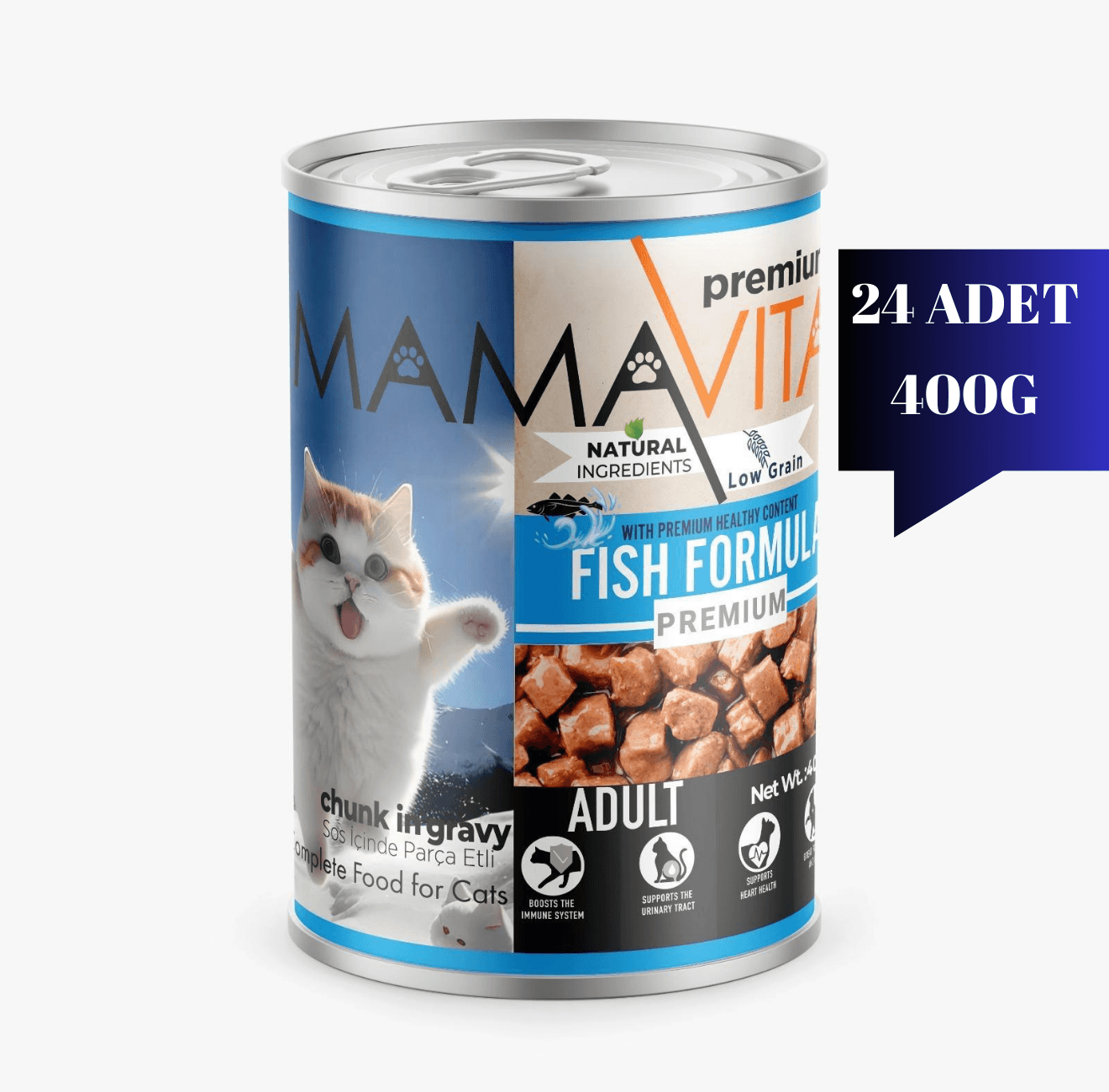 Mamavita Balık Etli Yetişkin Kedi Maması 400gr 24 Adet