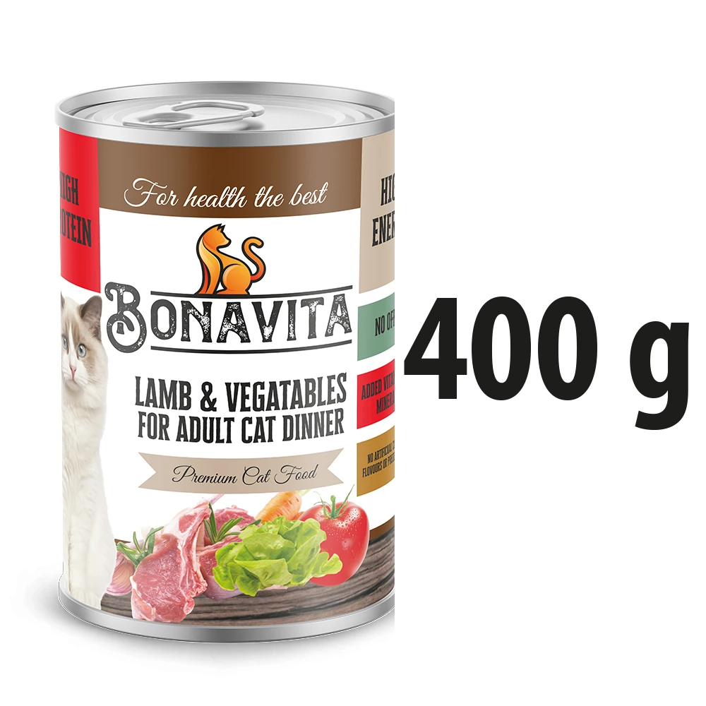 Bonavita Kuzu Etli Yetişkin Kedi Maması 400 gr 36 adet
