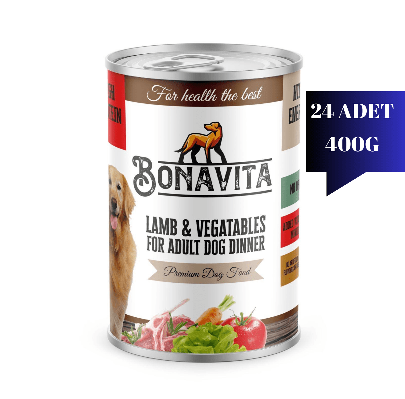 Bonavita Kuzu Etli Yetişkin Köpek Maması 400 gr 24 adet