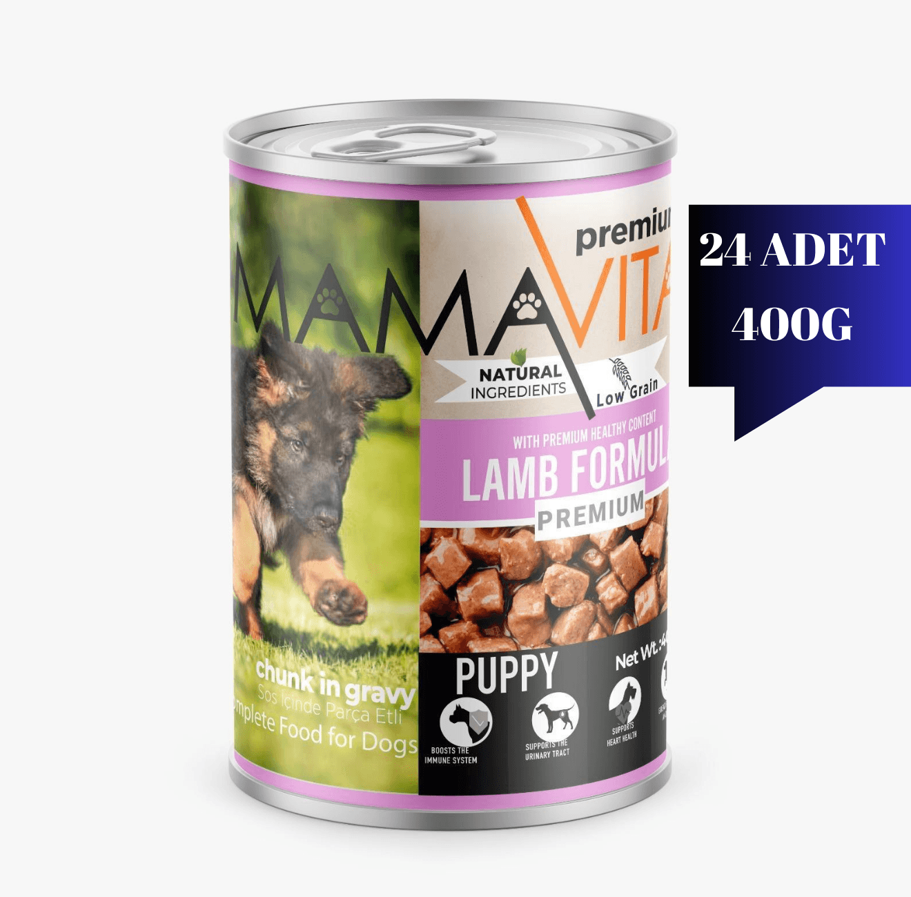 Mamavita Kuzu Etli Yavru Köpek Maması 400gr 24 Adet