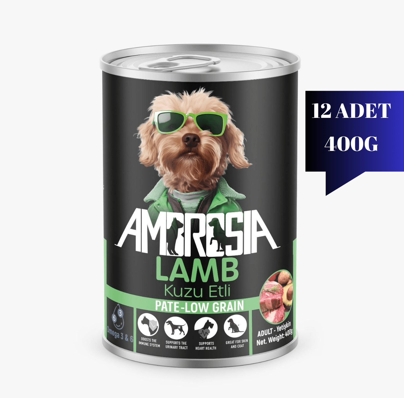 Ambrosia Kuzu Etli Yetişkin Köpek Maması 400 gr 12 Adet