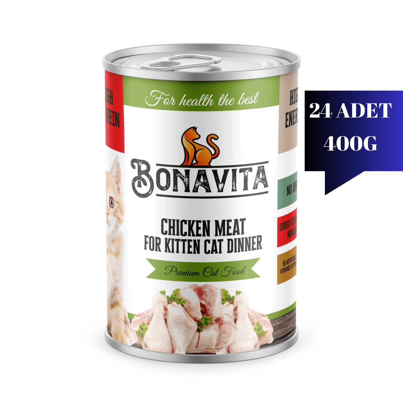 Bonavita Tavuk Etli Yavru Kedi Maması 400 gr 24 adet