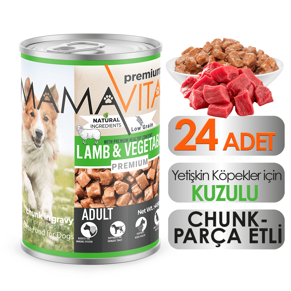 Mamavita Kuzu Etli Yetişkin Köpek Maması 400gr 24 Adet
