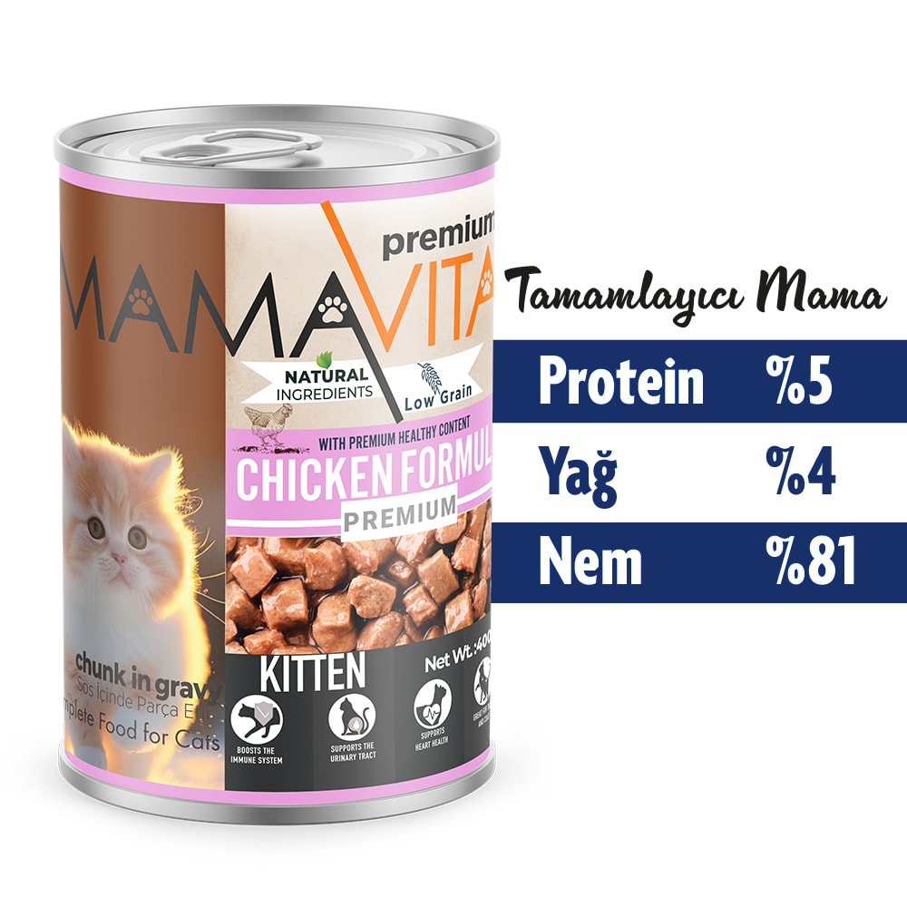 Mamavita Tavuk Etli Yavru Kedi Maması 400gr 24 Adet