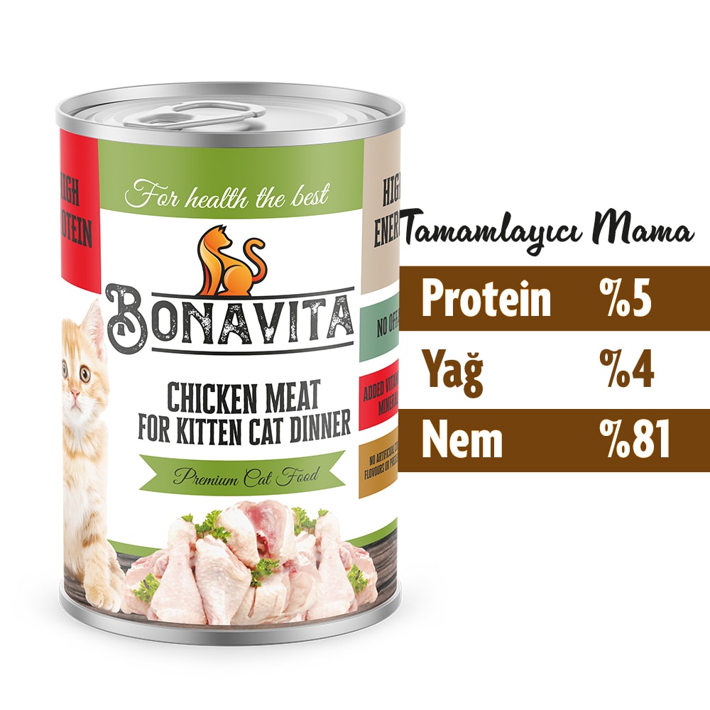 Bonavita Tavuk Etli Yavru Kedi Maması 400 gr 24 adet