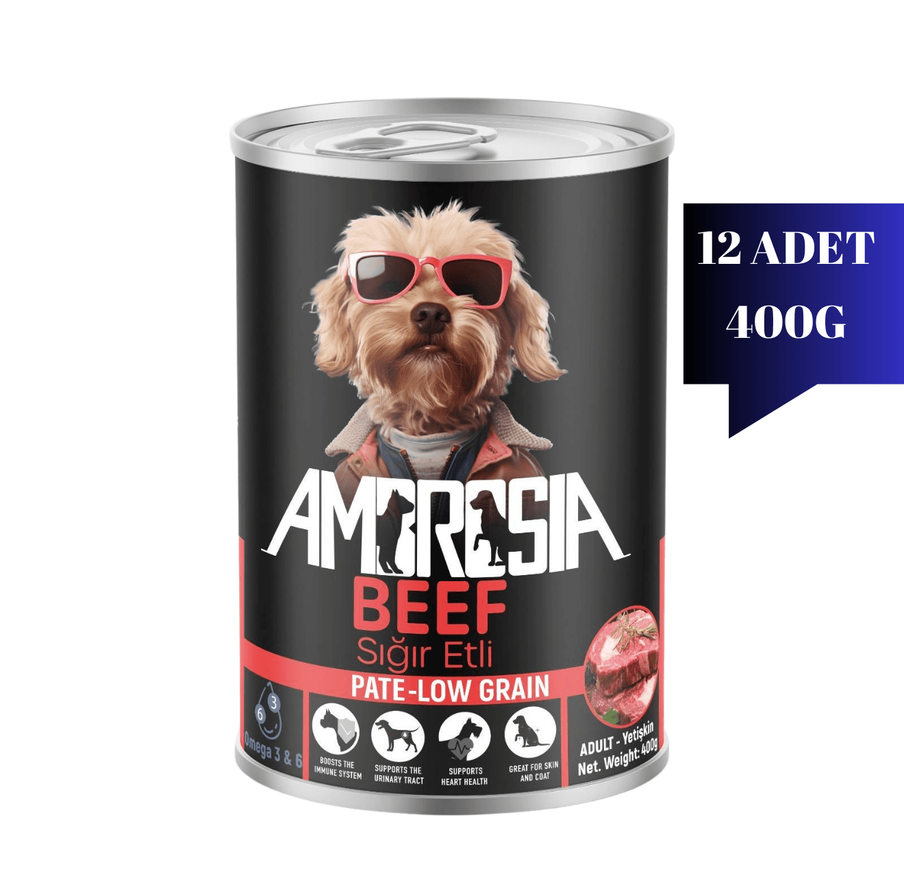 Ambrosia Dana Etli Yetişkin Köpek Maması 400gr 12Adet