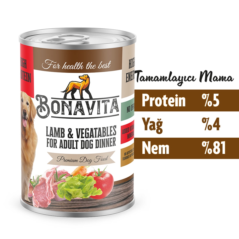 Bonavita Kuzu Etli Yetişkin Köpek Maması 400 gr 36 adet