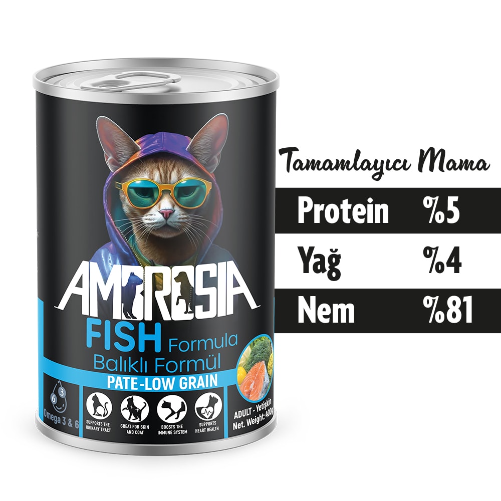 Ambrosia Balık Etli Yetişkin Kedi Maması 400 gr 36 Adet