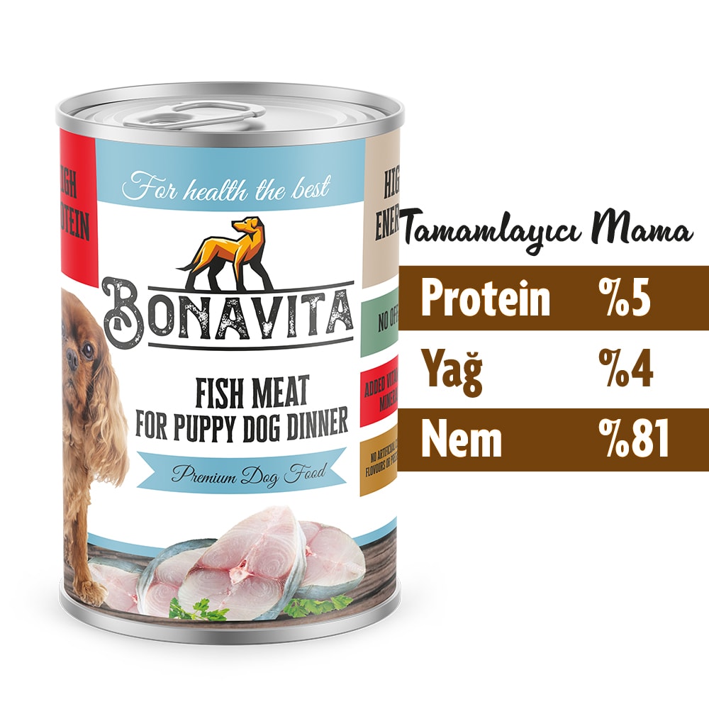 Bonavita Balık Etli Yavru Köpek Maması 400 gr 36 adet