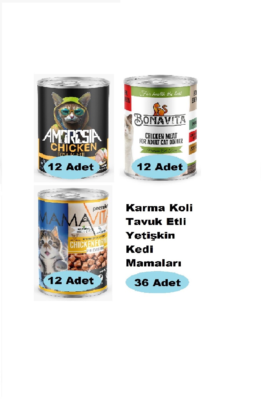 Karma Koli Tavuk Etli Yetişkin Kedi Maması 36 Adet