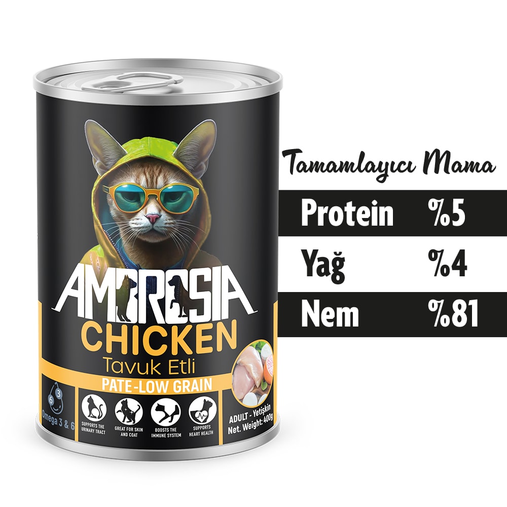 Ambrosia Tavuk Etli Yetişkin Kedi Maması 400 gr 24Adet
