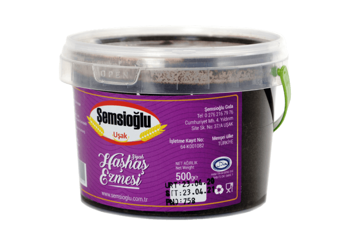 ŞEMSİOĞLU SİYAH HAŞHAŞ EZMESİ 500 GR