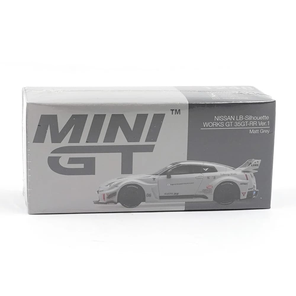 MINI GT　LBワークス　NISSAN GT-R　MATTE GREY MINI GT: 1/64 NISSAN LB-Silhouette WORKS GT 35GT-RR Ver.1 Matt Grey