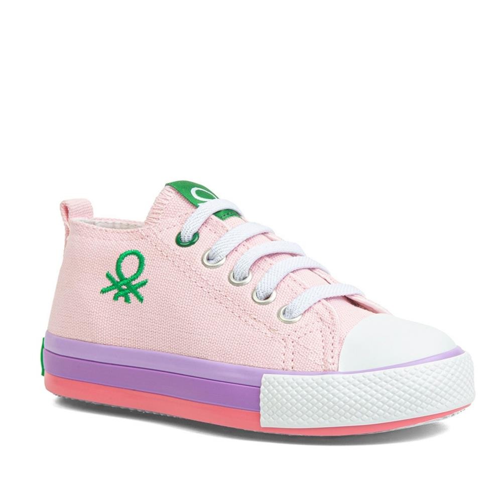 Benetton BN-30653 Suni Deri Pembe Spor Ayakkabı