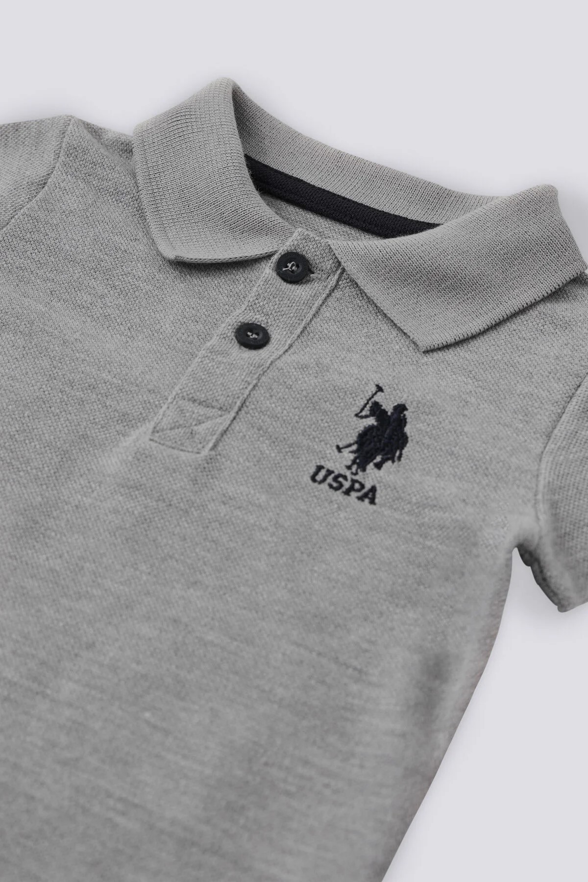 U.S Polo Collar Gri Melanj Erkek Bebek Takımı