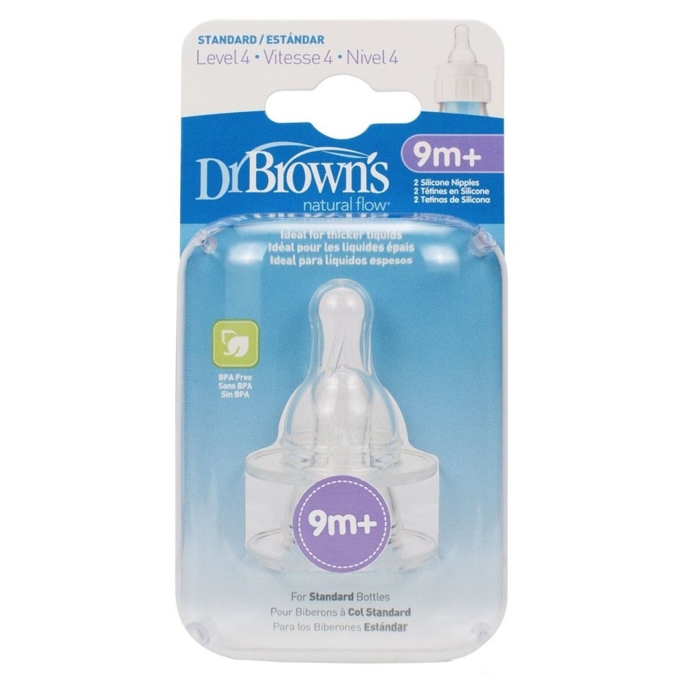 Dr Browns Options Dar Ağız Silikon Biberon Emziği 2Li 9+ Ay 4.aşama