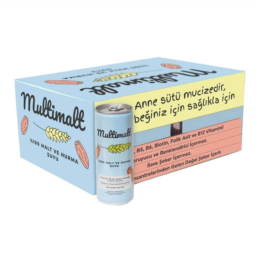 Multimalt Anne Sütü Arttıran Alkolsüz %100 Malt Ve Hurma Suyu 250 Ml 24Lü