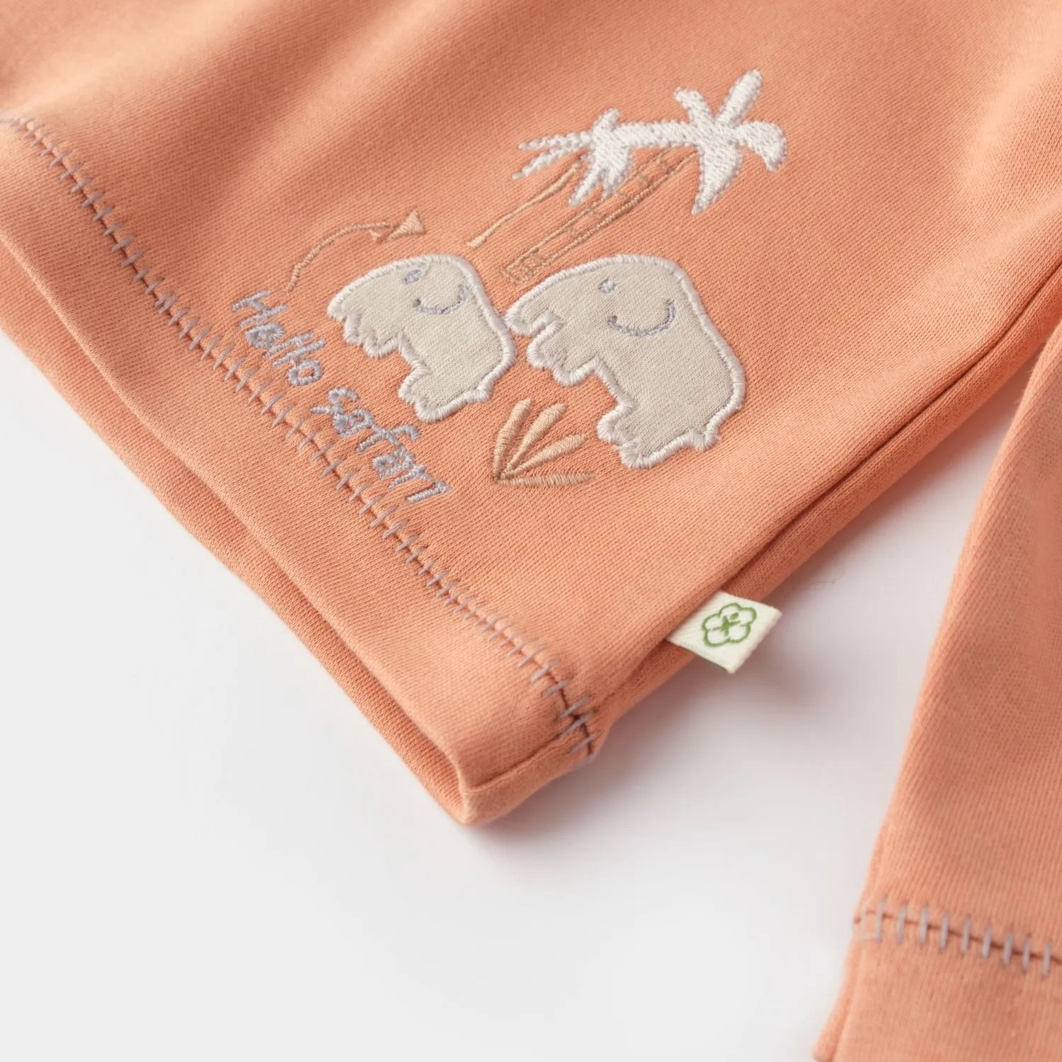 Bibaby Organik Sweatshirt Hello Safari Ekru - Kiremit