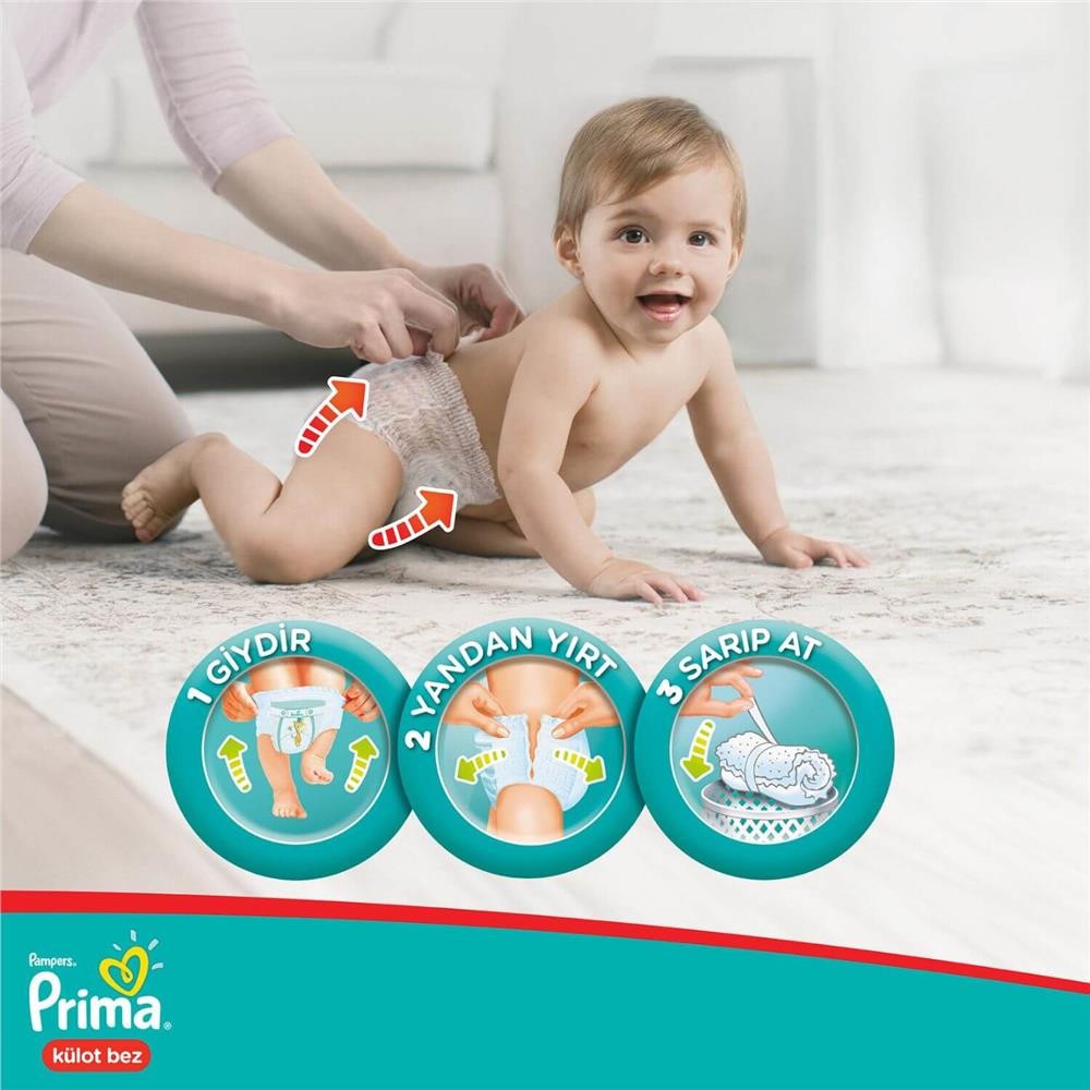 Prima Pants Külot Bebek Bezi 6 Beden Extra Large 15+ Kg 34Li Jumbo Paket