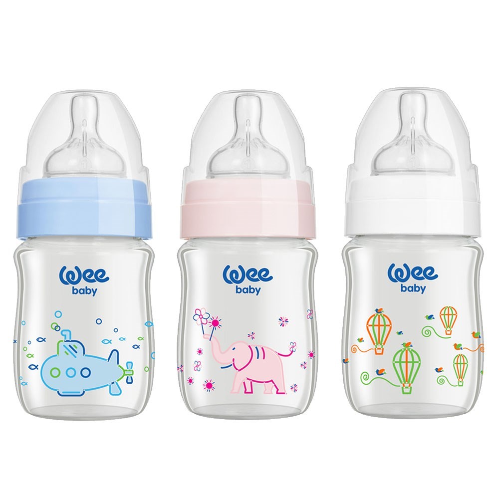 Wee Baby Klasik Plus Geniş Ağızlı Isıya Dayanıklı Cam Biberon 120 Ml