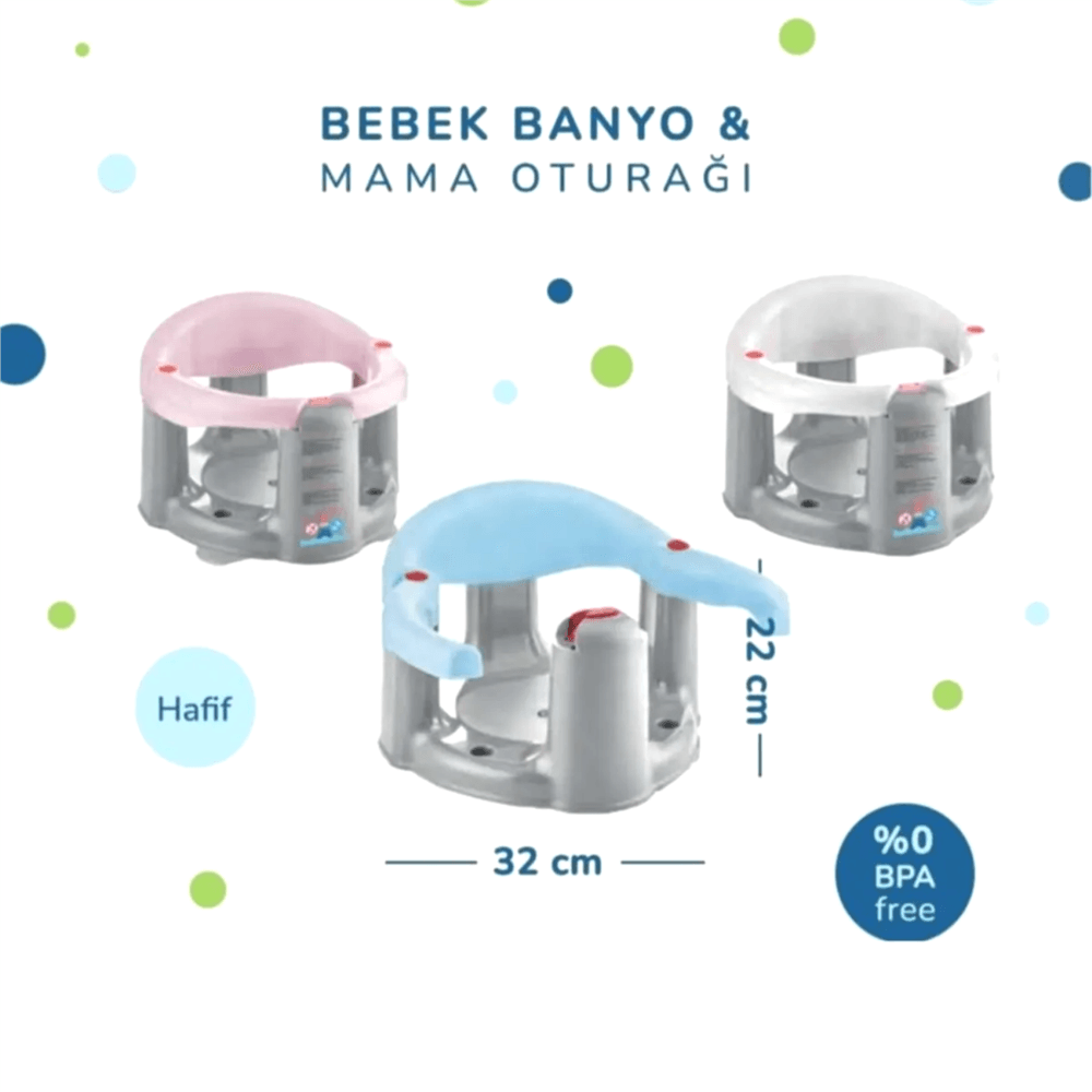 Babyjem Önden Açılır Bebek Banyo&mama Oturağı Pembe