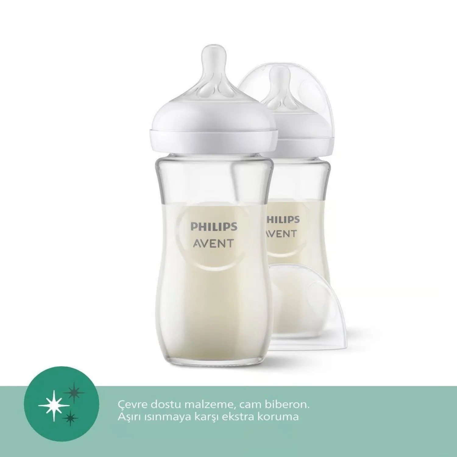 Philips Avent Doğal Tepkili Cam Biberon 240ml 1+ Ay