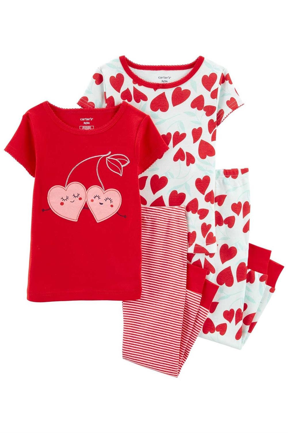 Carter's Küçük Kız Çocuk Pijama Set 4'lü Paket