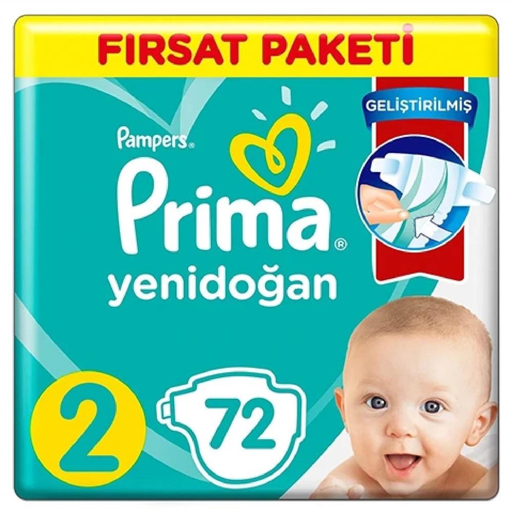 Prima Aktif Bebek Bezi 2 Beden Mini 4-8 Kg 72Li Fırsat Paketi