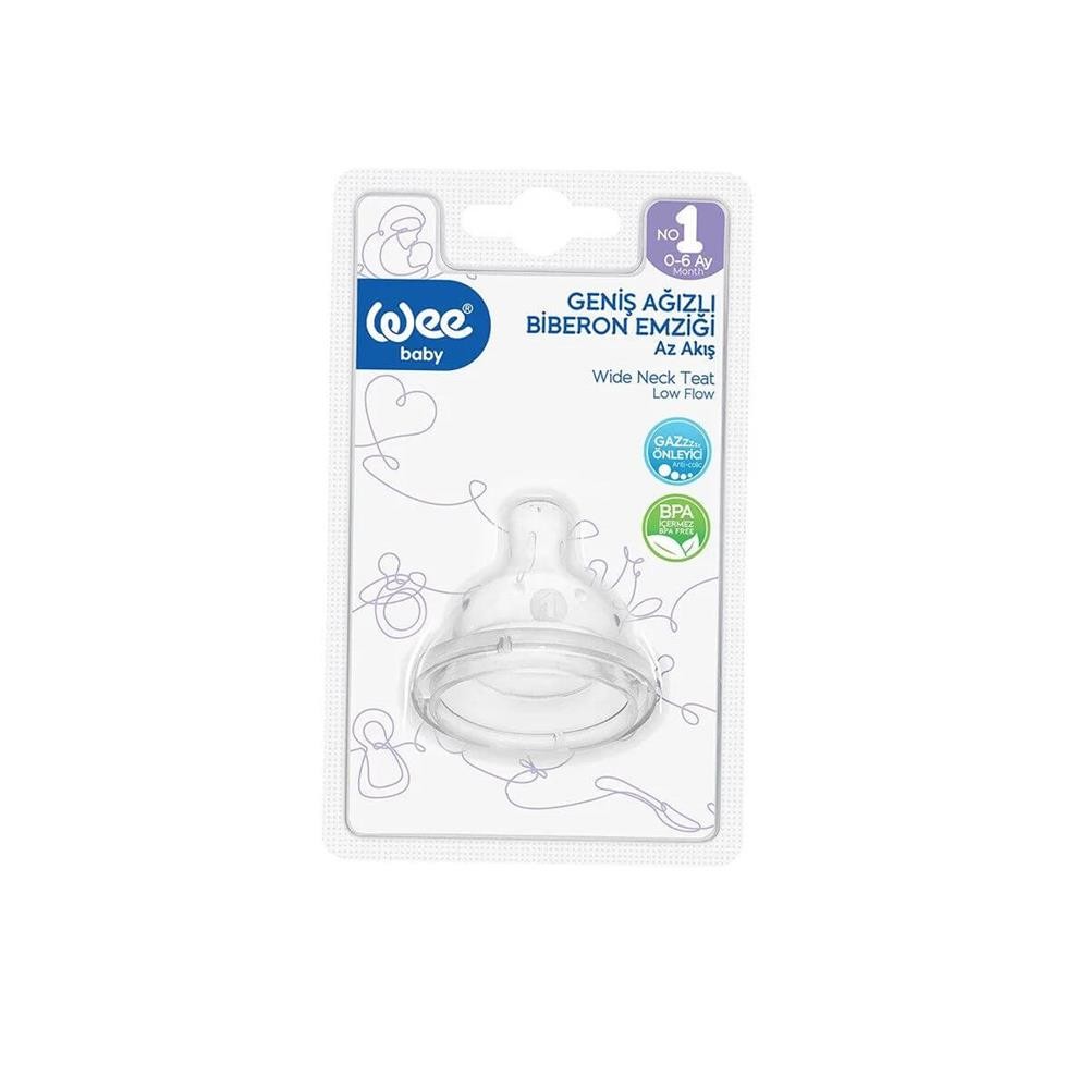 Wee Baby Geniş Ağızlı Yuvarlak Uçlu Silikon Biberon Emziği 0+ Ay