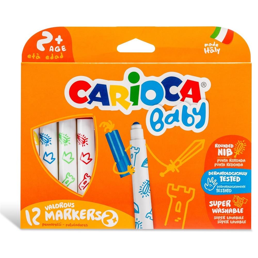 Carioca Baby Jumbo Yıkanabilir Keçeli Boya Kalemi 12Li