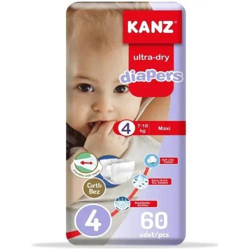 Kanz Baby Mega Paket Bebek Bezi No:4 7-18Kg 60lı