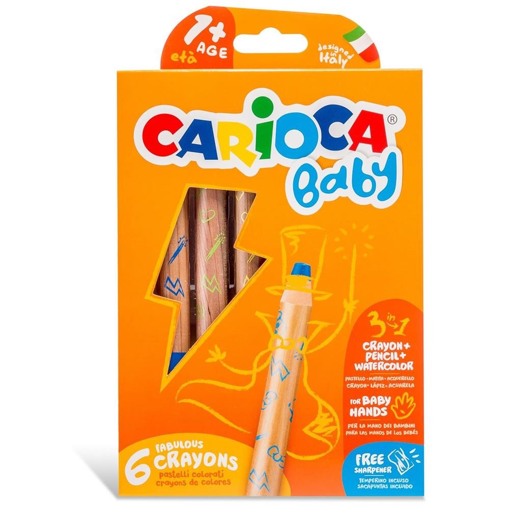 Carioca Baby Jumbo Ahşap Gövdeli Boya Kalemi 6Lı