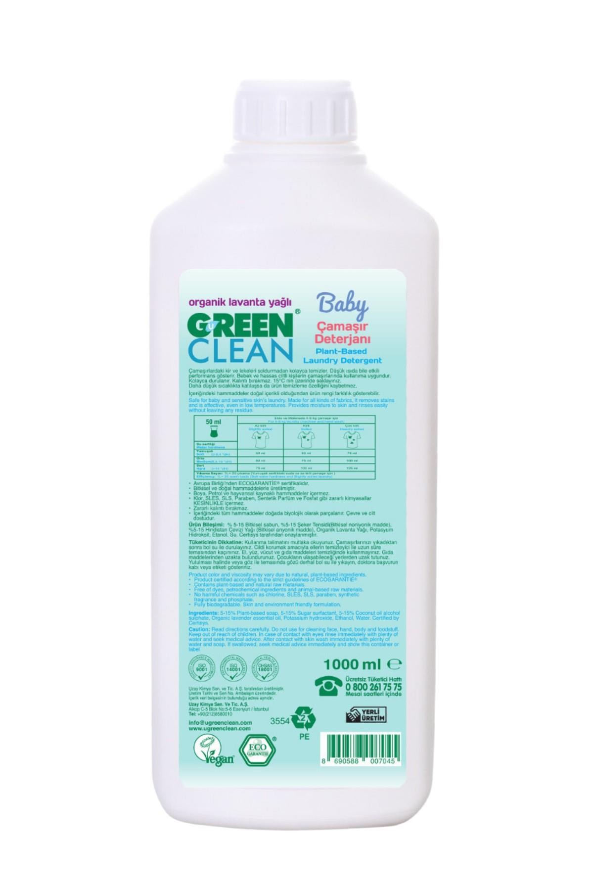 U Green Clean Baby Sıvı Çamaşır Deterjanı 1 L