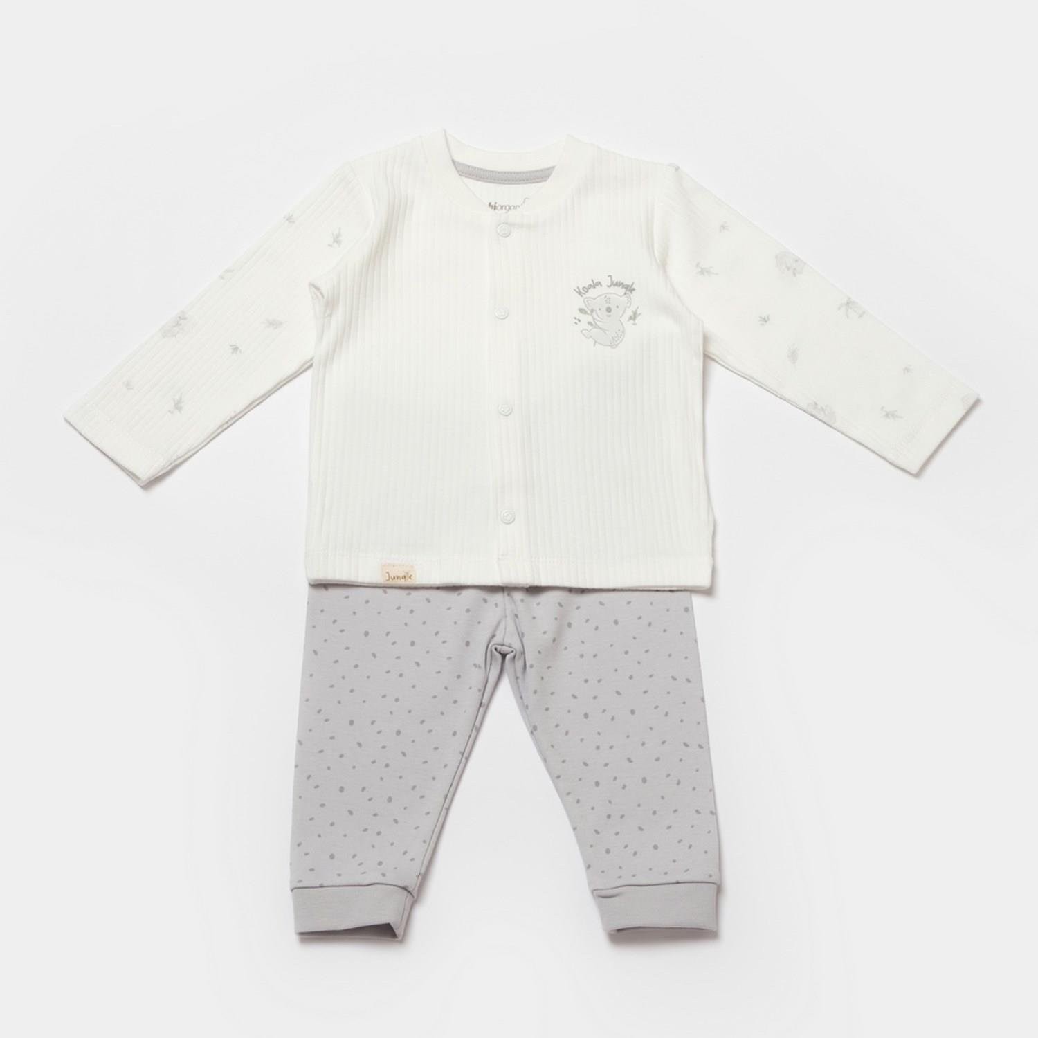 Bibaby Organik Pijama Takımı Koala Jungle Gri