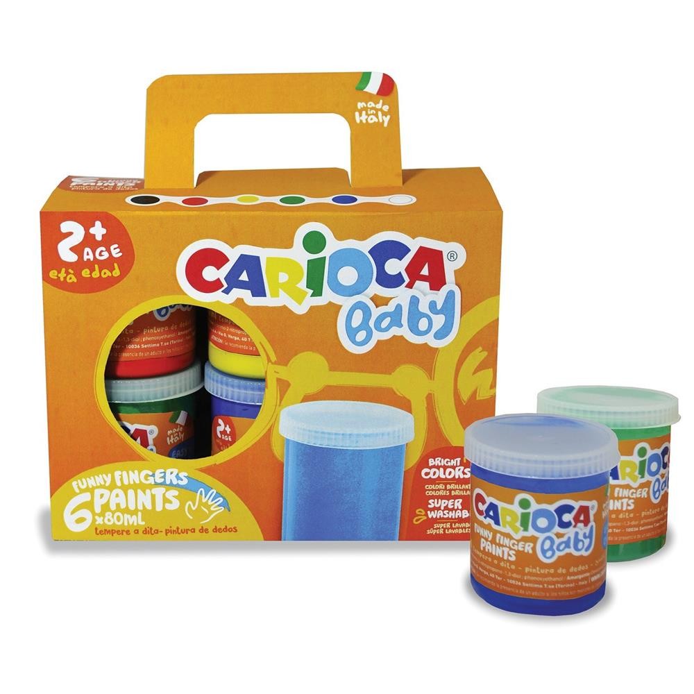 Carioca Yıkanabilir Bebek Parmak Boyası 6X80 Ml