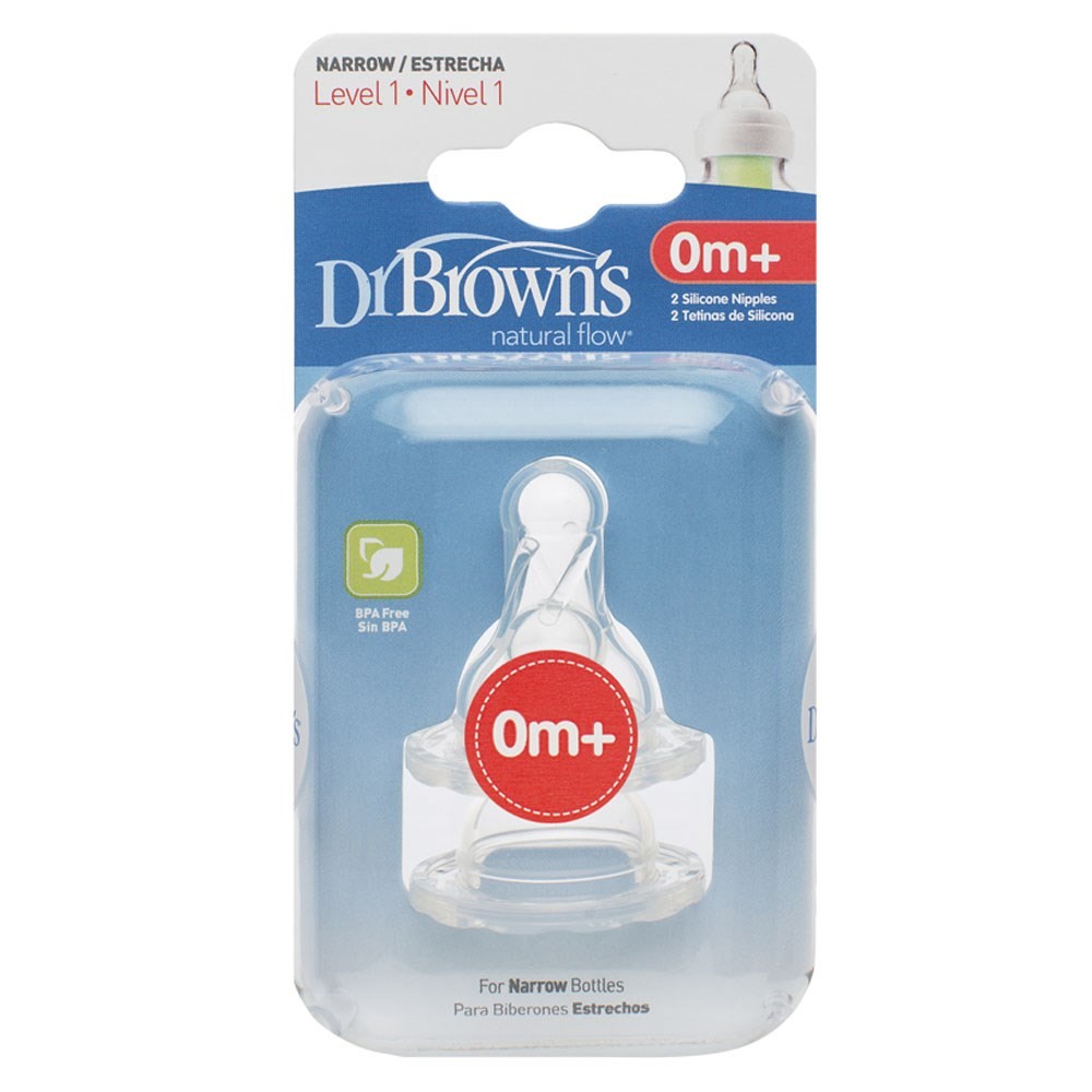 Dr Browns Options+ Dar Ağız Silikon Biberon Emziği 2Li 0+ Ay 1.aşama