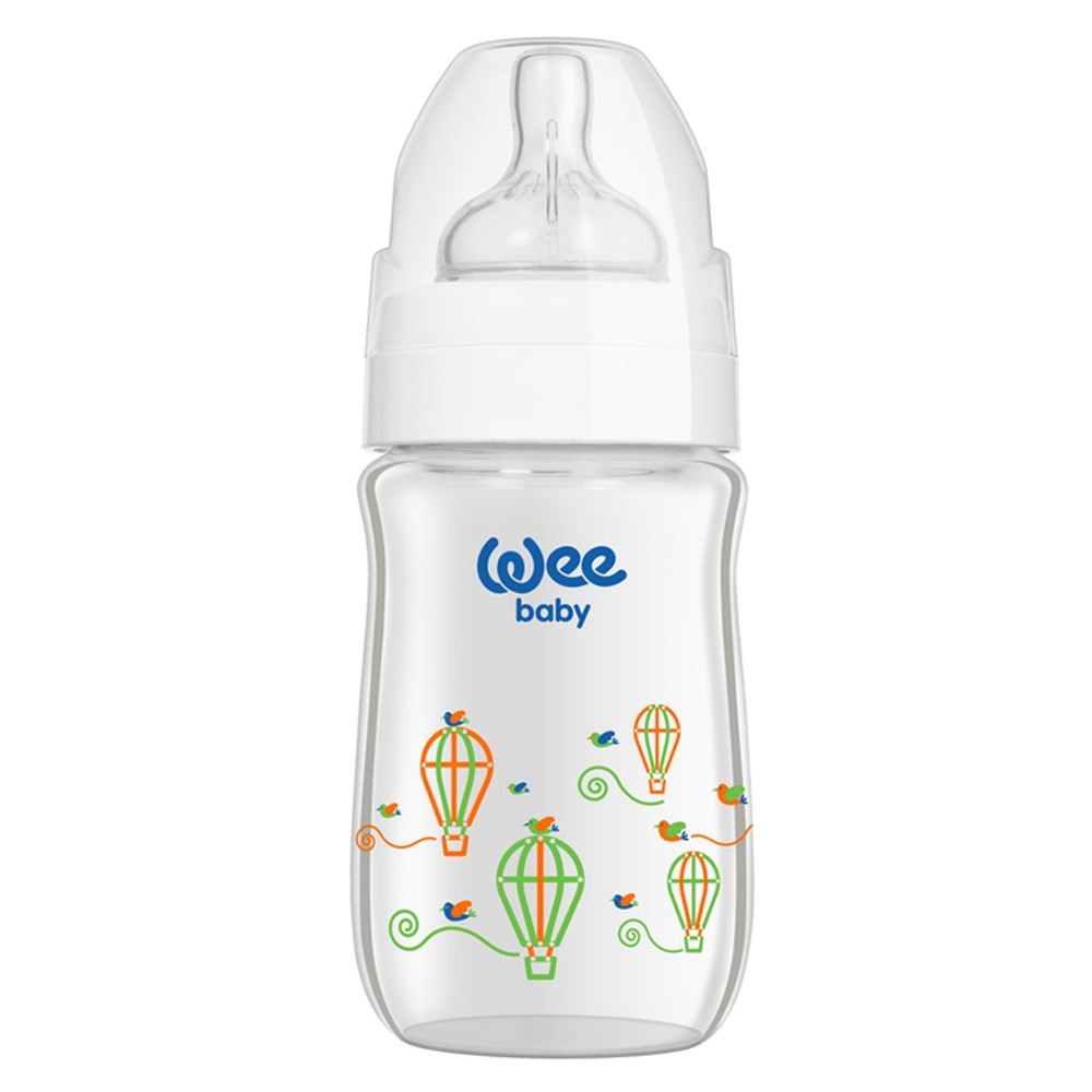 Wee Baby Klasik Plus Geniş Ağızlı Isıya Dayanıklı Cam Biberon 180 Ml