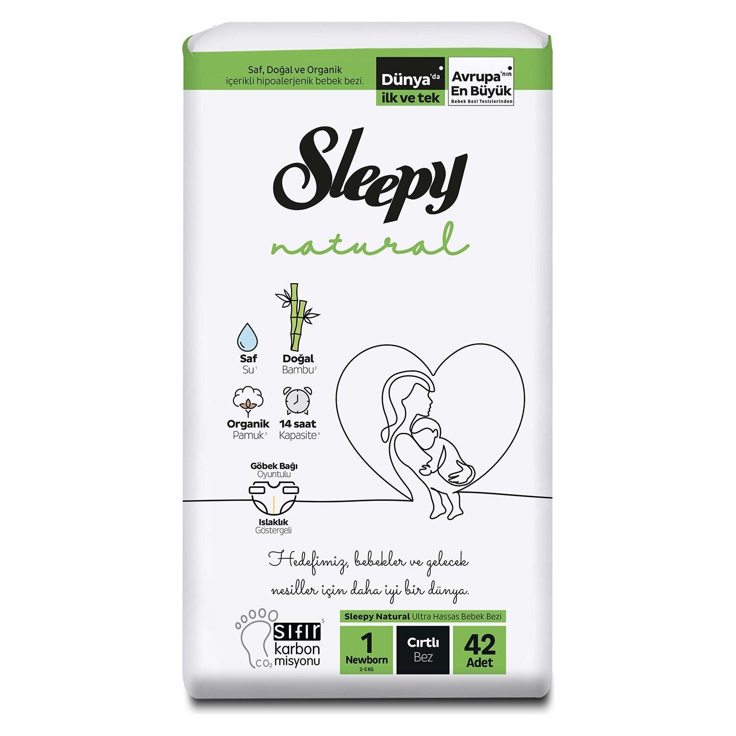 Sleepy Bebek Bezi 1 Beden Yenidoğan 2-5 Kg 42Li