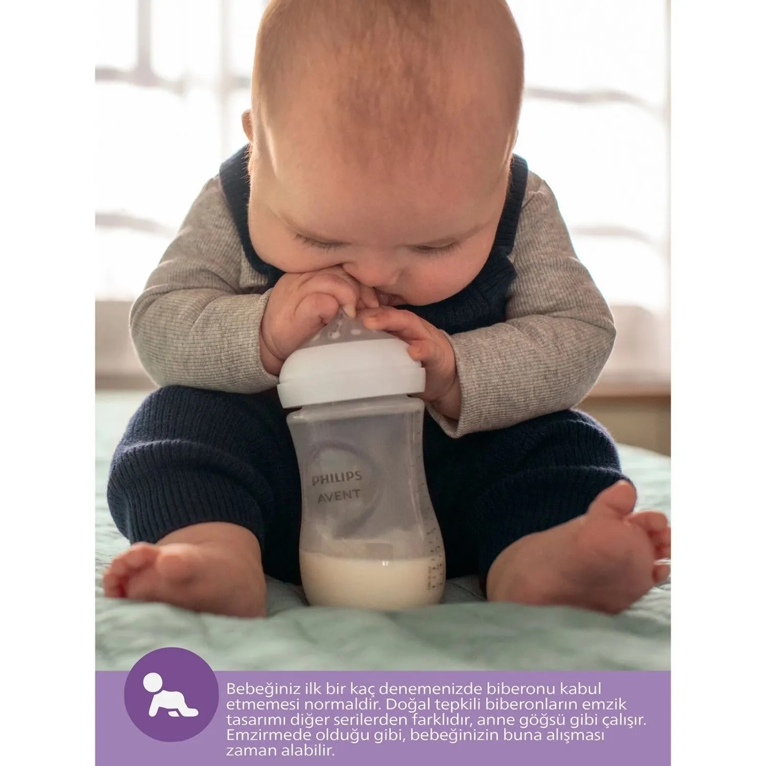 Philips Avent Doğal Tepkili PP Biberon 260ml 1+ Ay Pembe