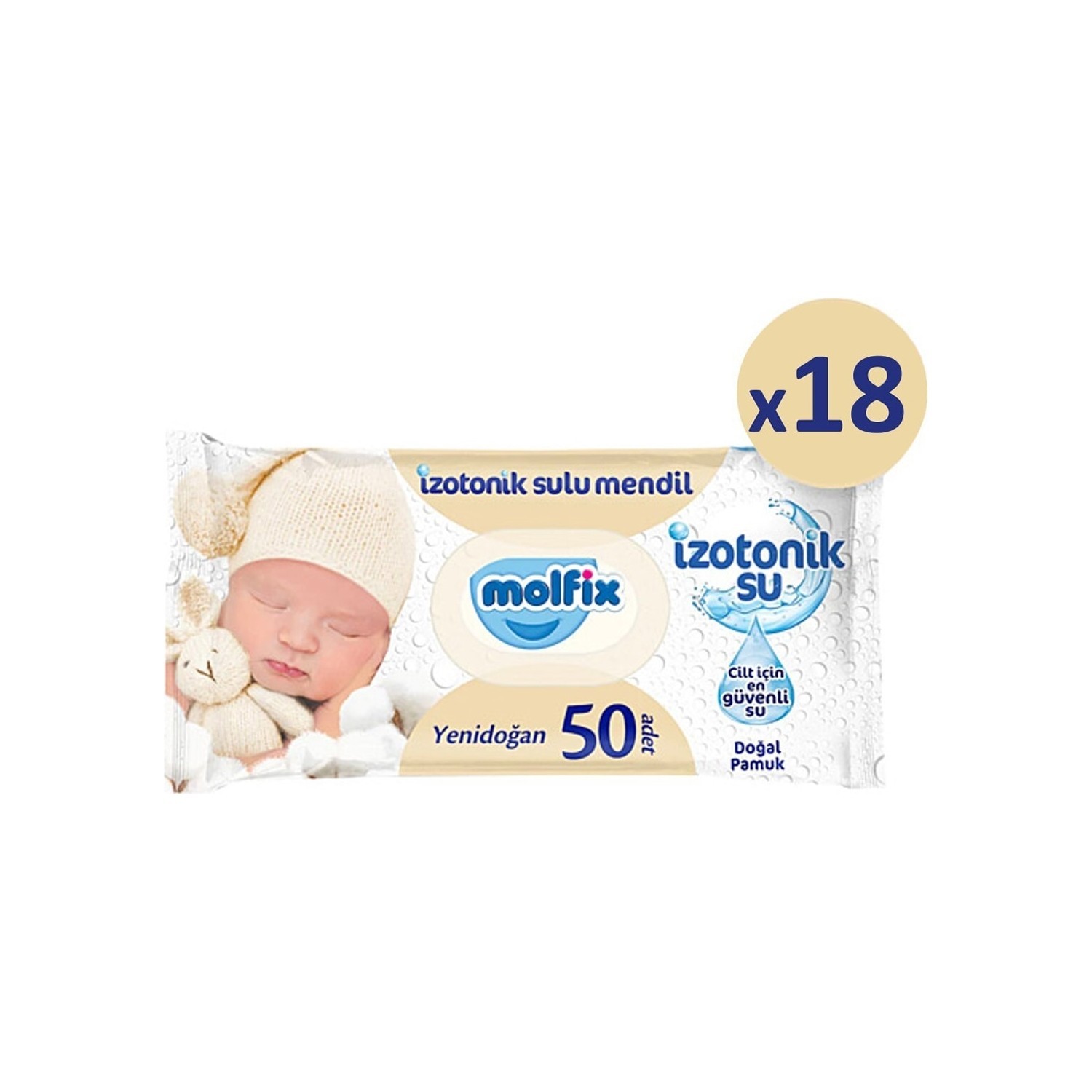 Molfix Yenidoğan İzotonik Islak Mendil 18 Paket x 50 Yaprak- 900 Yaprak