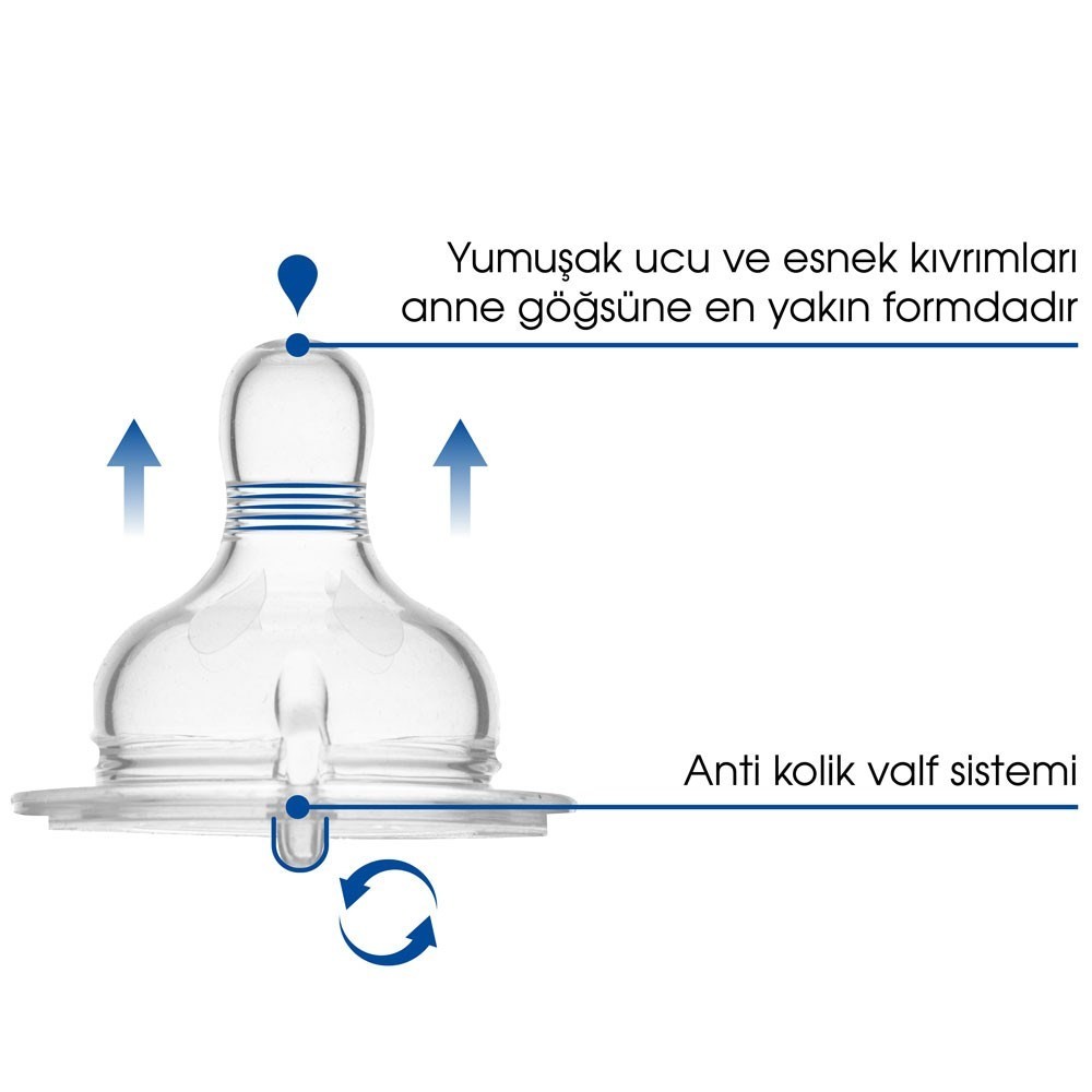 Mamajoo Silikon Cam Biberon Emziği 2Li 6+ Ay Saklama Kutulu