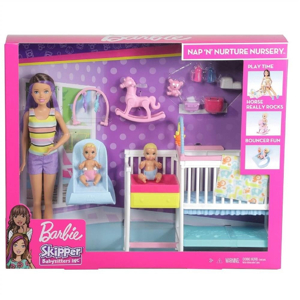 Barbie Bebek Bakıcısı Kaptan Uyku Eğitiminde Oyun Seti