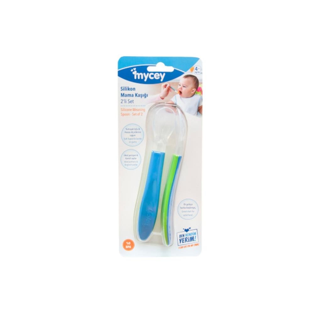 Mycey Silikon Uçlu Mama Kaşığı 2Li Erkek