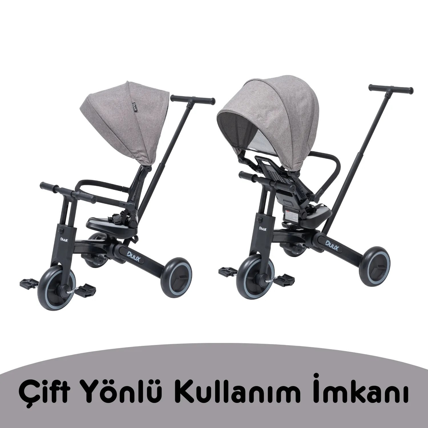 Duux Trike 7 in 1 Üç Tekerlekli Bisiklet Gri