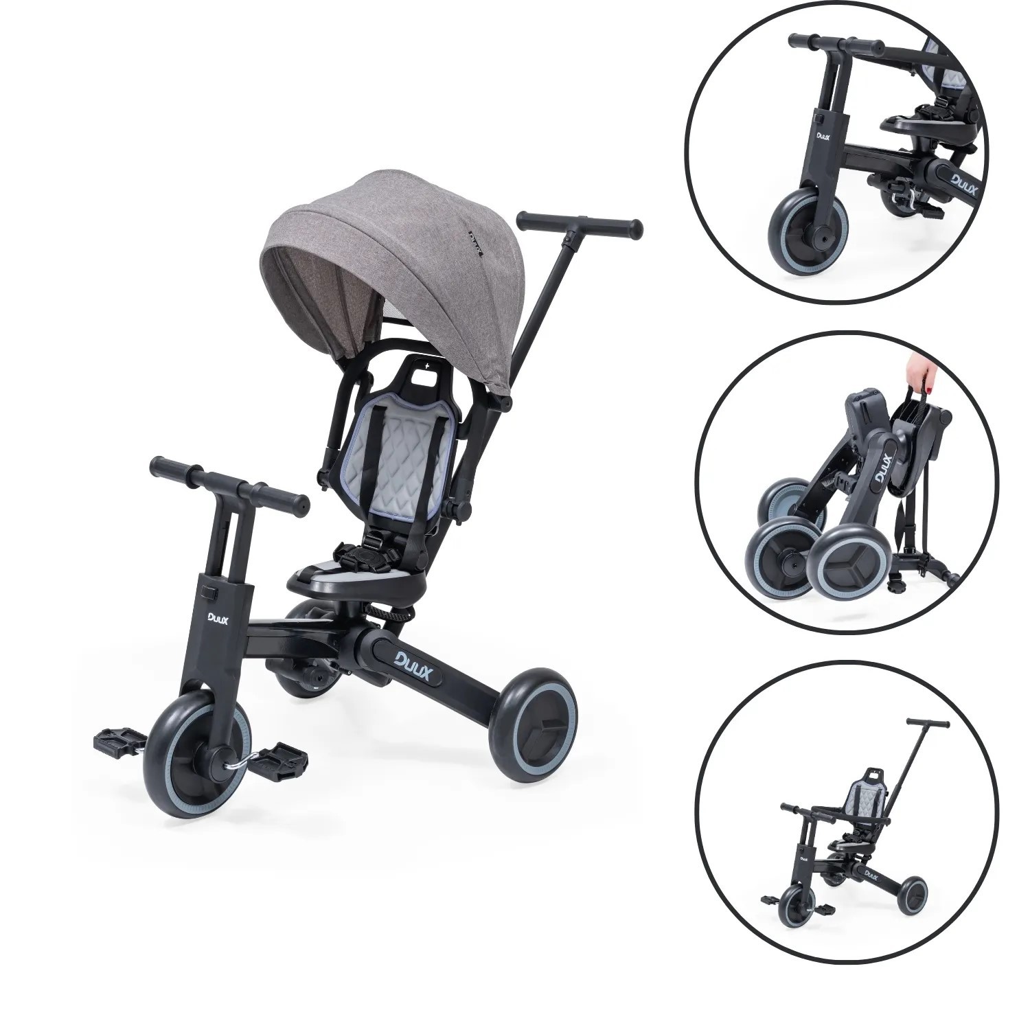 Duux Trike 7 in 1 Üç Tekerlekli Bisiklet Gri