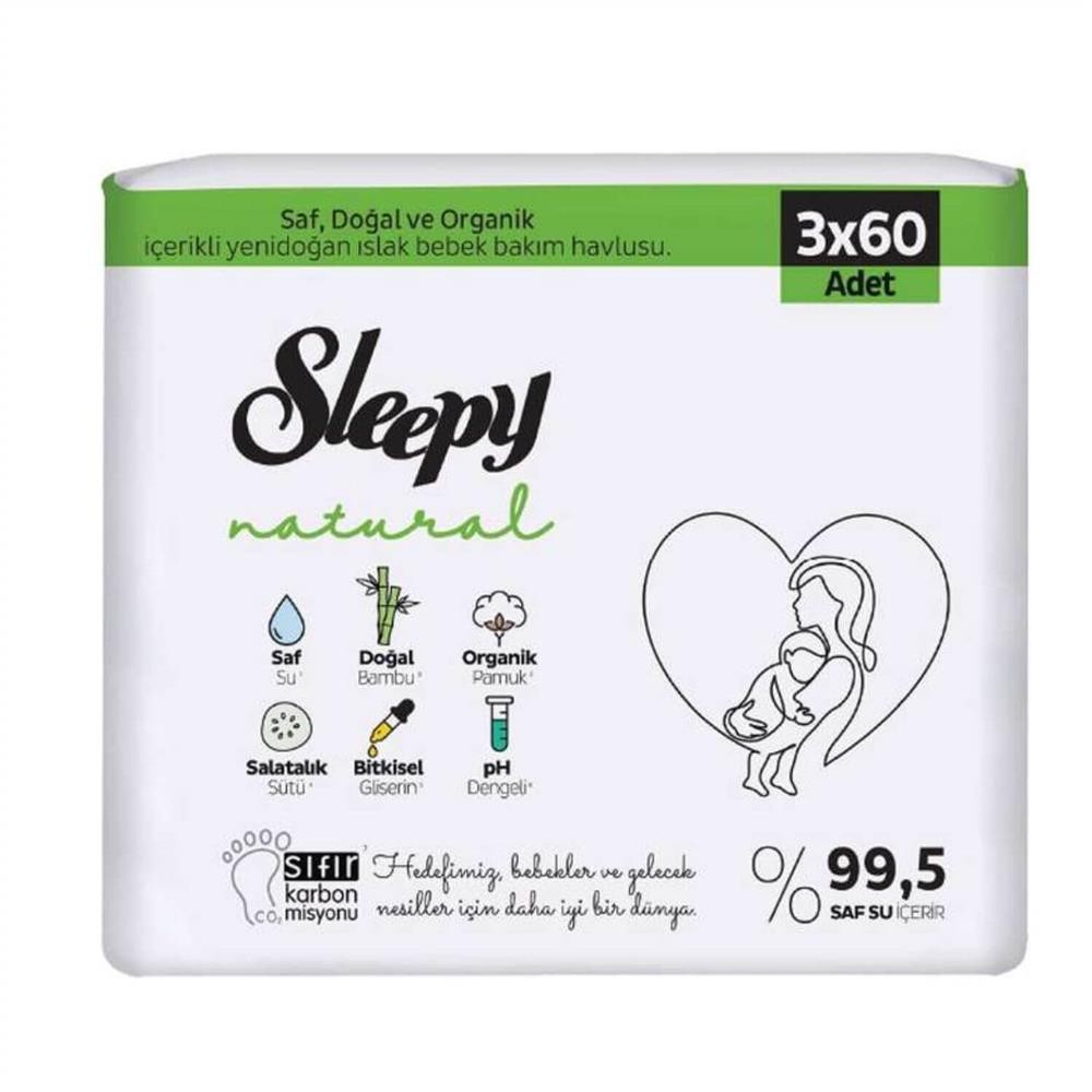 Sleepy Natural Bebek Havlusu 3X60