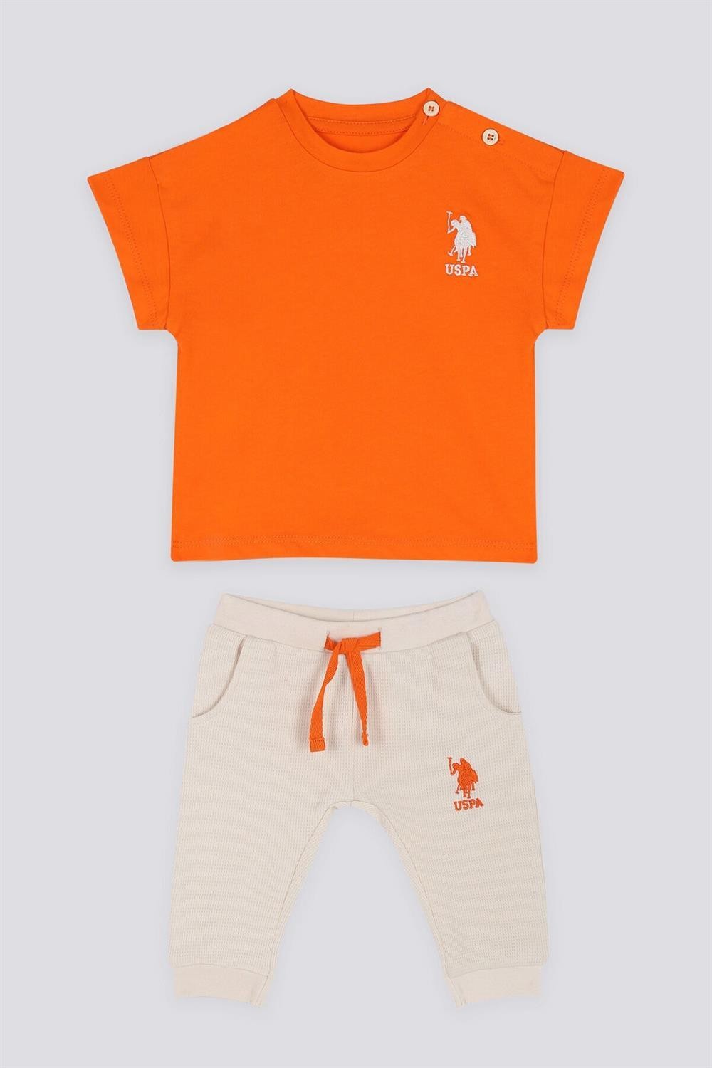 U.S Polo Color Harmony Turuncu Erkek Bebek Tshirt Pantolon Takım