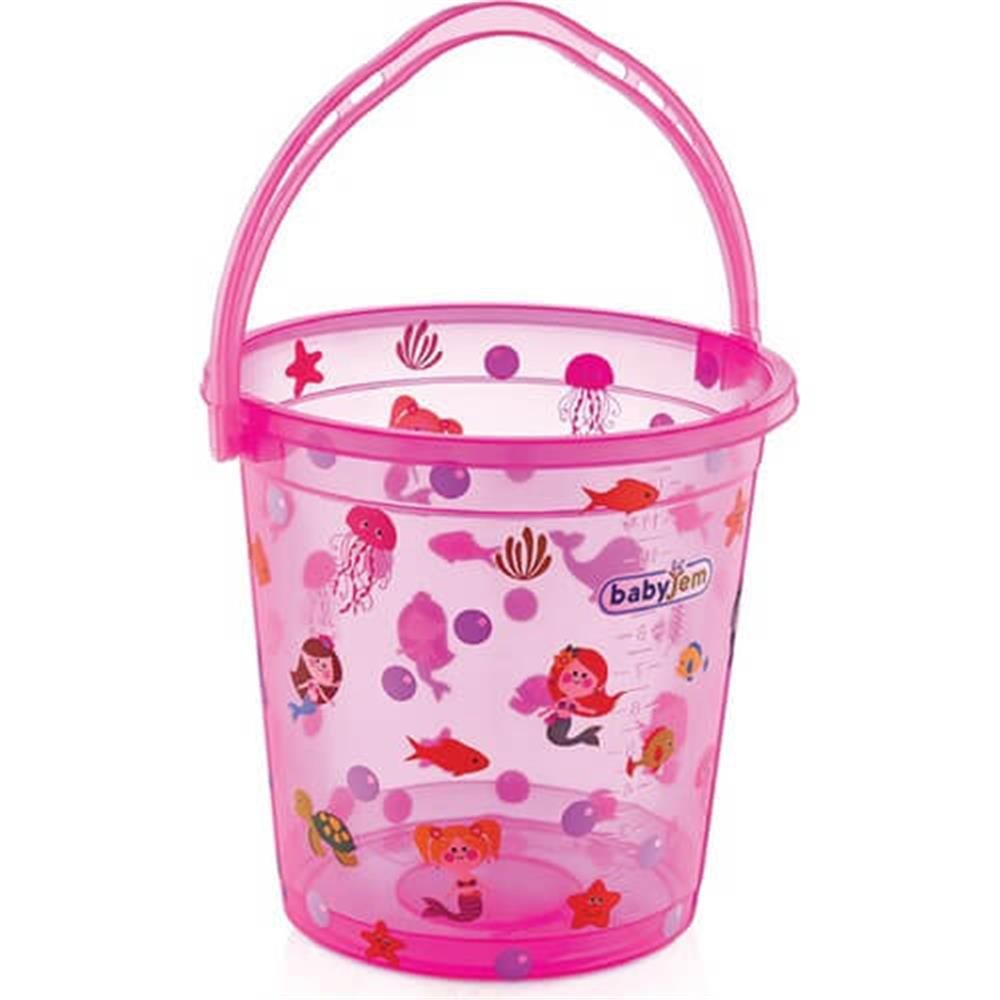 Babyjem Desenli Bebek Banyo Kovası Pembe