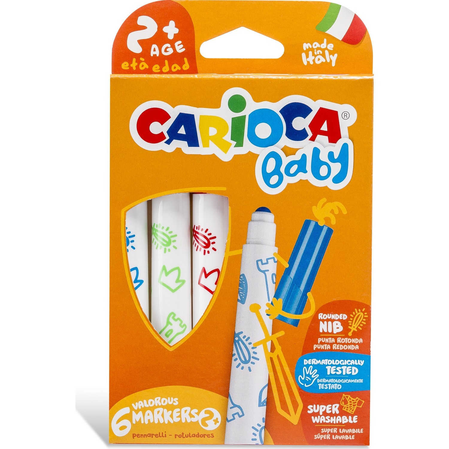 Carioca Baby Jumbo Yıkanabilir Keçeli Boya Kalemi 6lı	