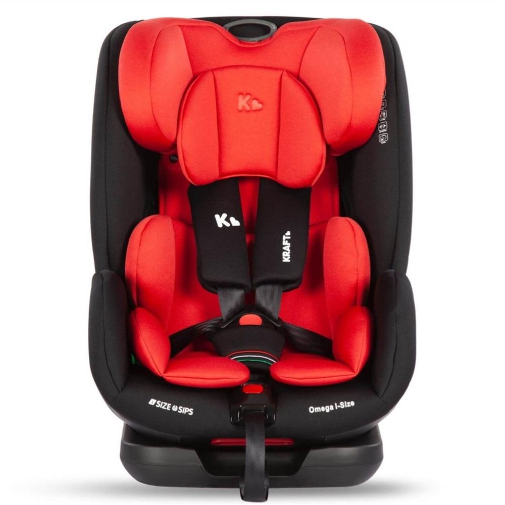 Kraft Omega I-Size Ece Isofix Ve Top Tether Bağlantılı, R129-03 I-Size Belgeli 9-36 Kg Oto Koltuğu Red